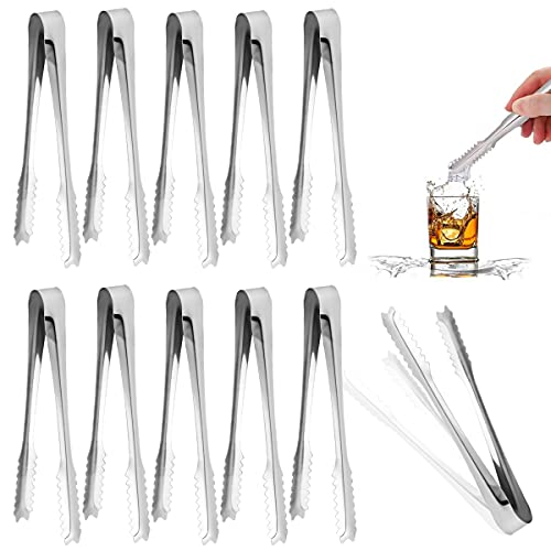 Twdrer 20 Pack 6 Inch Small Mini Stainless Steel Serving Tongs Appetizers TongsSugar Tongs Ice Tongs for TeaCoffeeBarKitchen