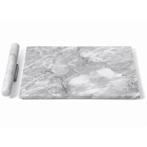 La Patisserie Marble Cutting Board 16x20 inches with Marble Stone Rolling Pin  Marble Pastry Board for Dough Chopping Leather Working  Cold Marble Slab for Countertops Kitchen and Serving Cheese