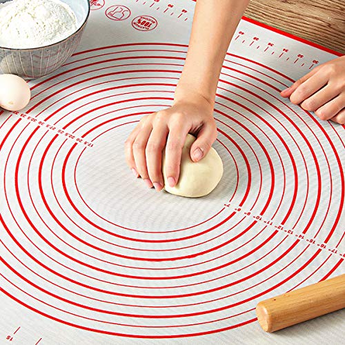 Pastry Mat for Rolling Dough WeGuard 24x20 Extralarge Silicone Pastry Kneading Mat Board with Measurements Marking BPA Free Food Grade Nonstick Nonslip Rolling Dough Baking Mat