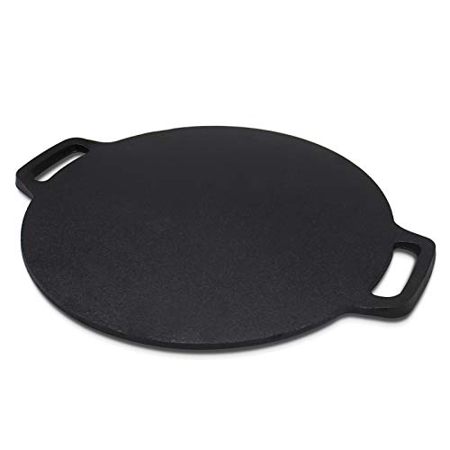 11Inch Cast Iron Roti Tawa Double Handled Cast Iron Crepe Pan for Dosa Tortillas