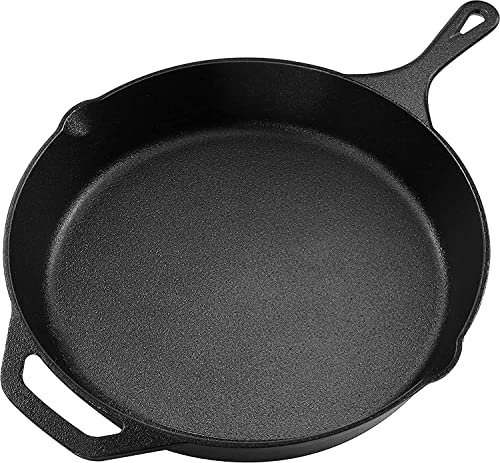 Utopia Kitchen 125 Inch PreSeasoned Cast iron Skillet  Frying Pan  Safe Grill Cookware for indoor  Outdoor Use  Chefs Pan  Cast Iron Pan (Black)