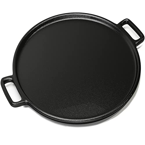 HomeComplete Cast Iron Pizza Pan14 Skillet for Cooking Baking GrillingDurable Long Lasting EvenHeating and Versatile Kitchen Cookware