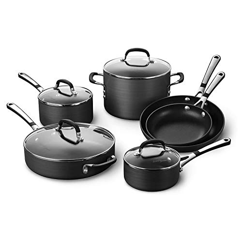 Calphalon 10Piece Pots and Pans Set Nonstick Kitchen Cookware with StayCool Stainless Steel Handles Black