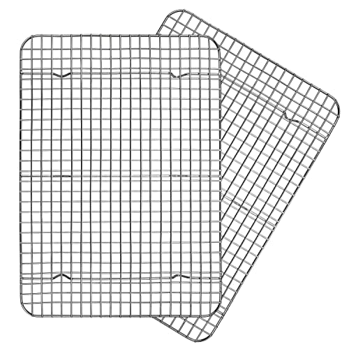 Cooling Rack Set of 2 Homikit Stainless Steel 154 x 114 Baking Rack for Oven Cooking Roasting Grilling Broiling Grid Wire Rack for Bacon Pizza Chicken BBQ Meat Dishwasher Safe