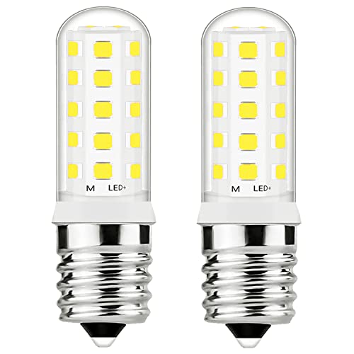 E17 LED Bulbs 4W Microwave Oven Bulb Cool White 6000K 40W Halogen Bulb Replacement for Microwave Over Stove Appliance Range Hood No Flicker E17 Intermediate Base Not Dimmable AC 120V Pack of 2