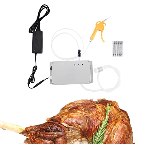 Meat Injector Gun Pump with Hose 70W Electric Marinade Injector Meat Syringe Single Gun with 10 Stainless Steel Needle for Roast Turkey Pork Beef (Single Gun)