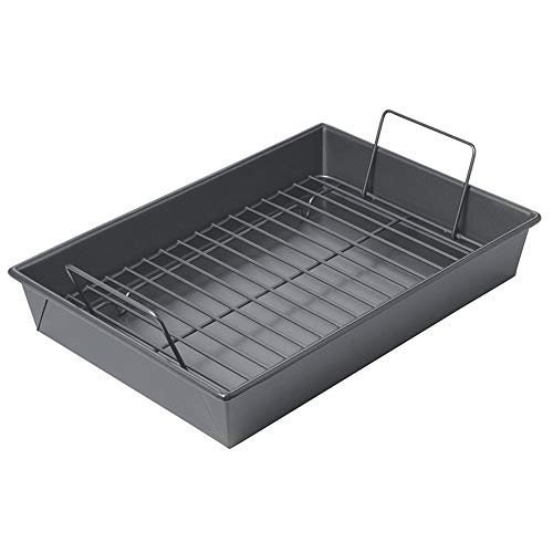 Chicago Metallic Professional Roast Pan with NonStick Rack 13Inchby9 Gray