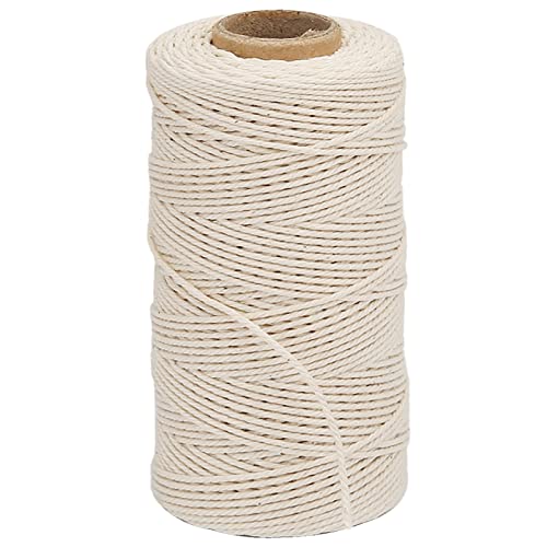 Vivifying Butchers Twine 328 Feet 3Ply Cotton Bakers Twine Food Safe Cooking String for Tying Meat Making SausageTrussing Turkey Roasting and Packing (Beige)