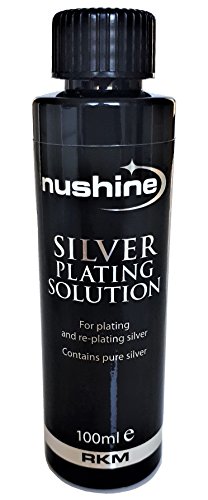 Nushine Silver Plating Solution 34 Oz  Permanently Plate Pure Silver onto Worn Silver Brass Copper and Bronze ONLY (Ecofriendly Formula)