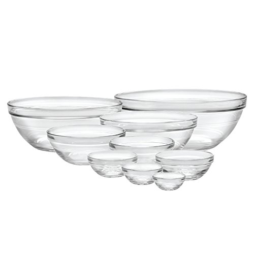 Duralex Made In France Lys Stackable 9Piece Bowl SetClear