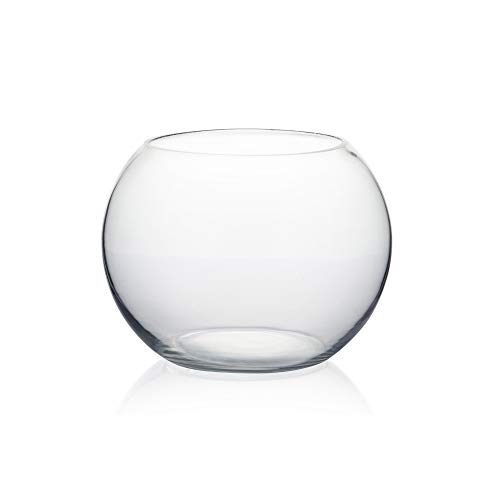 WGV Bowl Glass Vase Diameter 8 Height 6 Open Width 5 (Multiple Sizes Choices) Clear Bubble Planter Terrarium Fish Bowl for Wedding Event Home Decor 1 Piece (VBW0008A)