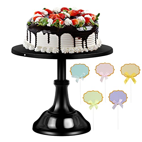 Distlety Cake Stand 10in Halloween Thanksgiving Black Cake Stand Adjustable Height Wedding Cake Stand Dessert Display Plate for Birthday Parties Weddings Graduation and Other Events