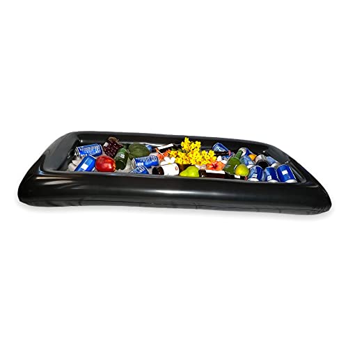 1 Inflatable Serving Barice Buffet Serving Tray Drink Cooler with Drain Plug (Black)