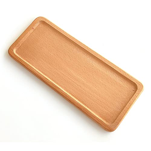 ECOSALL Wood Serving Tray 13 inch  Small Platter for Food Cheese Bread Meat Decorative Wooden Tray for Jewelry Keys Coins Candles Bathroom  Bar Display Tray with Easy Carry Grooved Handles