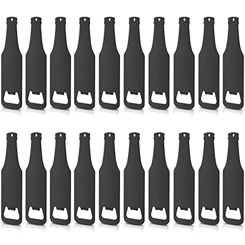 30 Pieces Stainless Steel Flat Bottle Opener Groomsmen Wallet Beer Bottle Opener for Kitchen Bar Restaurant Wedding Bridesmaid Favor Black