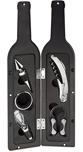 Ozeri Wine Bottle Accessory Corkscrew  Accessory Set Black