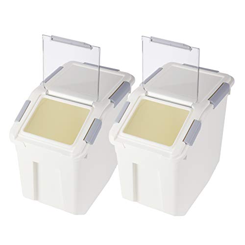 Rice Storage Container with Wheels Seal Locking Lid PP((50727oz  396gal  80cup  15L)Pack2)