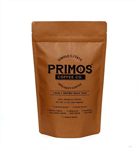 French Press Specialty Coffee Coarse Ground Primos Coffee Co (Medium Roast 12 Oz)