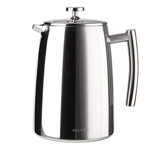 Secura French Press Coffee Maker 50Ounce 1810 Stainless Steel Insulated Coffee Press with Extra Screen