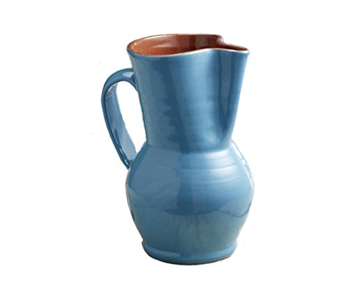 Mediterranean Blue Terra Cotta Sangria Pitcher  15 liter  158 quart