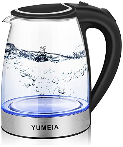 Glass Electric Kettle Tea Kettle With LED Light1200W 18L Cordless Portable Water Kettle Boiler Tea Pot With BPAFree AutoShutoff And BoilDry Protection TeapotStainless Steel Kettle Water Boiler