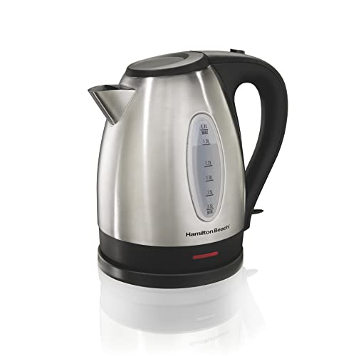 Hamilton Beach Electric Tea Kettle Water Boiler  Heater 17 L Cordless AutoShutoff and BoilDry Protection Stainless Steel (40880)