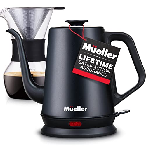 Mueller Electric Gooseneck Kettle with Pour Over Drip Coffee Maker Coffee Serving Set Stainless Steel Coffee Servers Kettle  Tea Kettle Matte