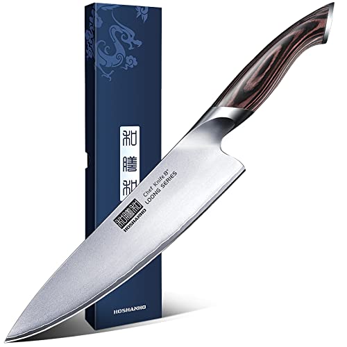 HOSHANHO Kitchen Knife in Japanese Steel AUS10 HighClass Chefs Knife 8 inch Professional Cooking Knife Antiseptic Nonslip Ultra Sharp Knife with Ergonomic Handle