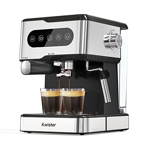 Espresso Machine Kwister 20 Bar Espresso Coffee Maker Cappuccino Machine with Milk FrotherDigital Touch Panel50 OZ Removable Water Tank Stainless Steel