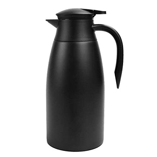 68oz Coffee Carafe Airpot Insulated Coffee Thermos Urn Stainless Steel Vacuum Thermal Pot Flask for Coffee Hot Water Tea Hot Beverage  Keep 12 Hours Hot 24 Hours ColdBlack