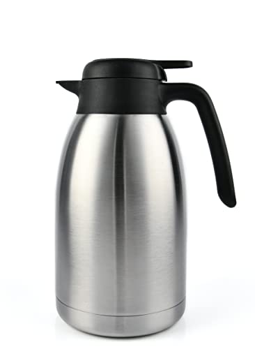 Heritage66 Stainless Steel Thermal Coffee Carafe Triple Wall Thermal Vacuum insulated 12 hours heat Retention24 hours cold Retention Tea Water and Coffee Dispenser (2 Liter 68 Oz)
