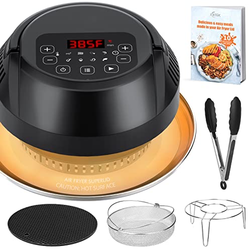 8 in 1 Air Fryer Lid 1000W Powerful Pressure Cooker Lid 68 Qt Pot Basket Air Fryer Transformer Turn Pressure Cooker into Air FryerDehydratorBroil Accessories Included