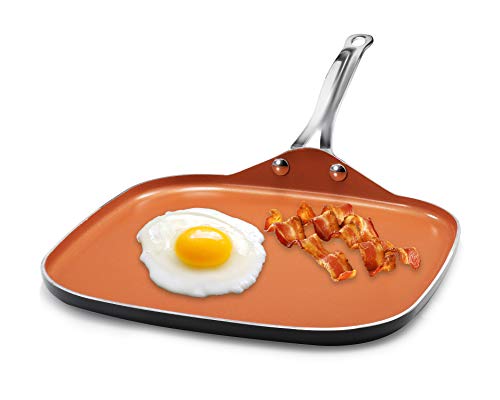 Gotham Steel Nonstick Griddle Pan  105 Griddle Perfect for making Eggs Pancakes Bacon and More  Coated with Ceramic and Titanium Dishwasher Safe with Stay Cool Stainless Steel Handles