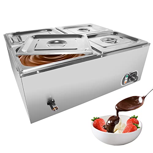 ALDKitchen Bain Marie Steam Warmer  Electric Buffet Food Warmer  Stainless Steel  110V (4 Tanks)