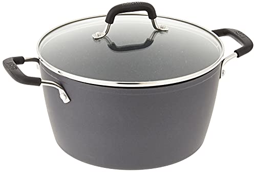 Bialetti Impact  textured nonstick surface oil distributioncovered 5 quart dutch oven gray