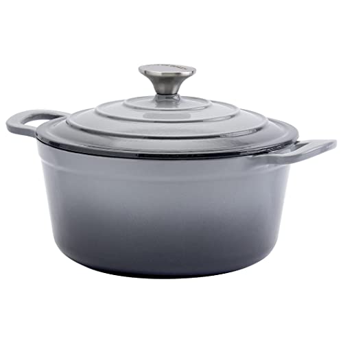 Epicurious Cookware Collection Enameled Cast Iron Covered Dutch Oven 4 Quart Dutch Oven Grey
