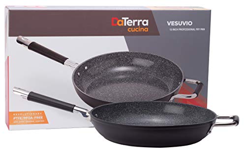 Professional 13 Inch Nonstick Frying Pan  Italian Made Ceramic Nonstick Pan by DaTerra Cucina  Sauté Pan Chefs Pan Non Stick Skillet Pan for Cooking Sizzling Searing Baking and More