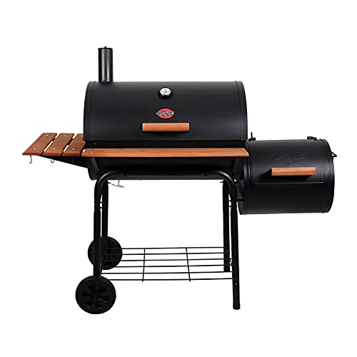 CharGriller E1224 Smokin Pro 830 Square Inch Charcoal Grill with Side Fire Box 50 Inch Black