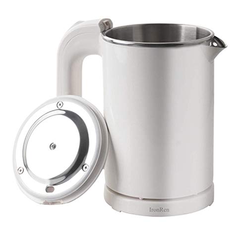 05L Portable Electric Kettle Mini Travel Kettle Stainless Steel Water Kettle  Perfect For Traveling Cooking Noodles Boiling Water Eggs Coffee Tea(White 110V)