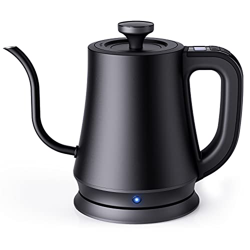 Gooseneck Electric Kettle with 6 Various Temperature Control 100 Stainless Steel Inner Pour Over Coffee  Tea Kettle Heat Retaining Hot Water Kettles for Home Fast Boil Auto Shut Off 1L 1000W