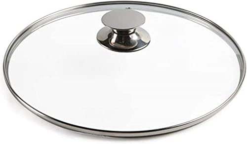 HYLUS Replacement Lids Dome Wok Cover Glass Stainless Steel 31cm36cm for Many Pots Pans Practical Kitchen Frying Pan33cm