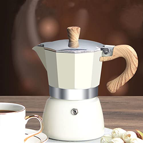 Coffee Pot Moka Pot Italian Coffee Maker 3 cup5 OZ Stovetop Espresso Maker for Gas or Electric Ceramic Stovetop Camping Manual Cuban Coffee Percolator for Cappuccino or Latte