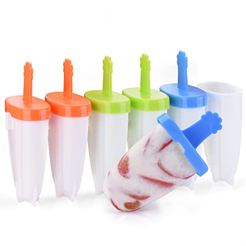 Ice Lolly Moulds 6 Packs Lolly Moulds with Sticks Reusable Ice Pop Moulds with Nonspill Lid Ice Cream Moulds Ideal for Juice Yogurt