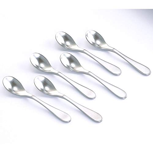 Knork 180 Stainless Steel Demitasse Spoon (Set of 6) Matte Silver