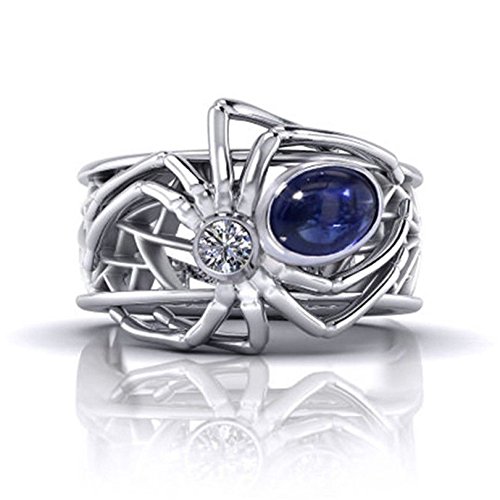 PR Jewelry Women Men Animal Spider 925 Silver Ring 168 Ct Blue Sapphire Wedding Size 610 (6)
