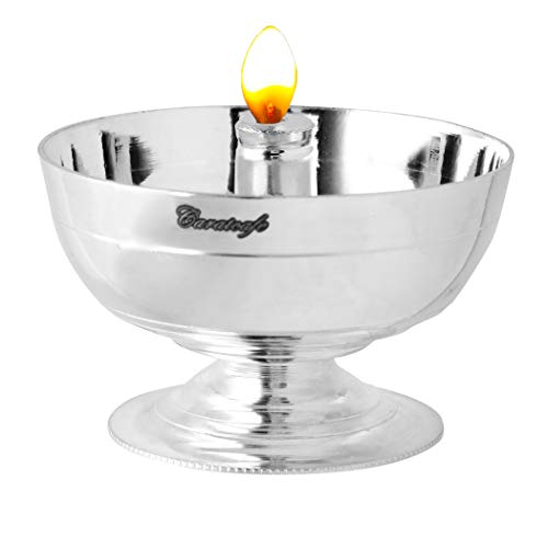 PRD CARATCAFE Pure Sterling Silver Akhand Diya JyotDeepam for Puja Diwali Mandir Oil Lamps in 925 Precious Silver  NET WT 30 GMS