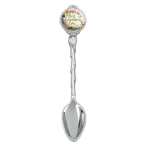 Best Grandma Ever Floral Novelty Collectible Demitasse Tea Coffee Spoon
