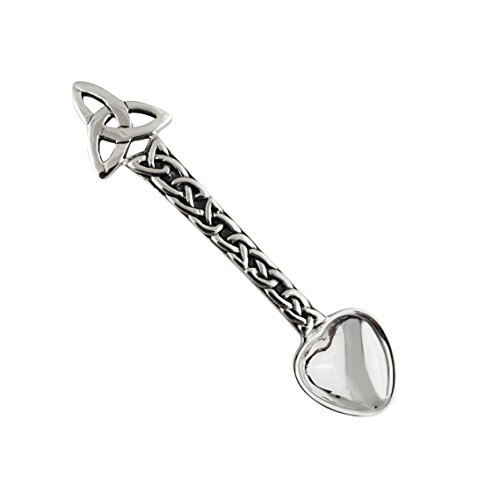 FashionJunkie4Life Sterling Silver 2 Celtic Trinity Knot Triquetra Salt Spoon Specialty Collectible Flatware Mustard Spoon