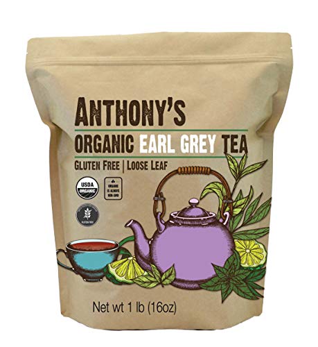Anthonys Organic Earl Grey Loose Leaf Tea 1 lb Gluten Free Non GMO  Non Irradiated