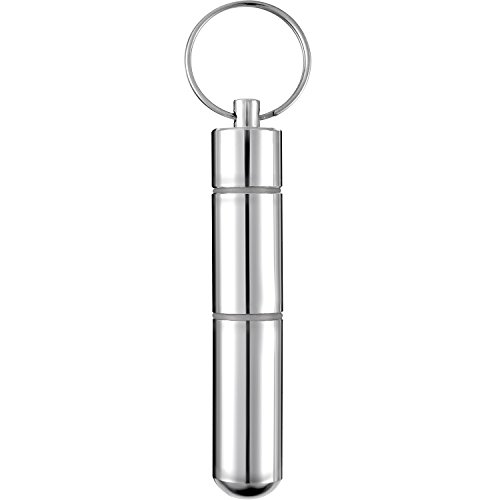 Hotop Portable Toothpick Holder Pocket Waterproof Aluminium Alloy Toothpick Box Metal Pill Case with Key Ring 28 x 06 Inch